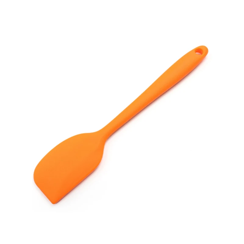Многоцветная силиконовая лопатка для приготовления пищи с антипригарным маслом, набор для печенья, кондитерских изделий, скребок, лопатка для выпечки торта, силиконовая лопатка - Цвет: Оранжевый