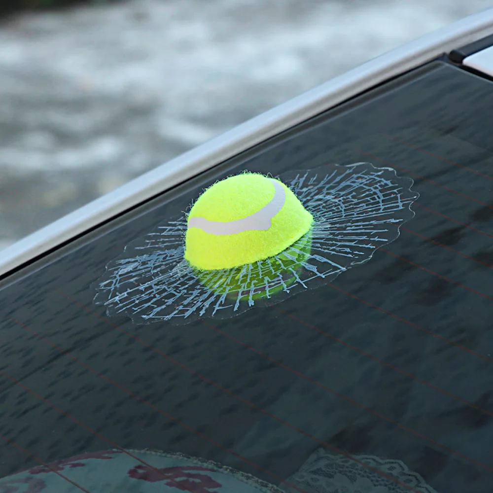 

Car Funny Ball Hits Window Car Sticker for Lada Granta Xray Vesta For Kia Rio Solaris Creta VW Golf Polo Car Accessories