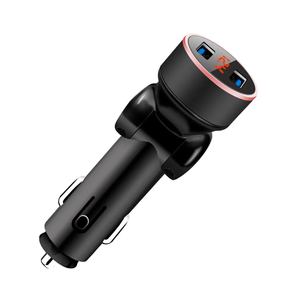 

Waterproof Dual USB Port Car Charger Cigarette Lighter Socket Plug LED Voltmeter Mobile Phone Smart Charging Adapter CA