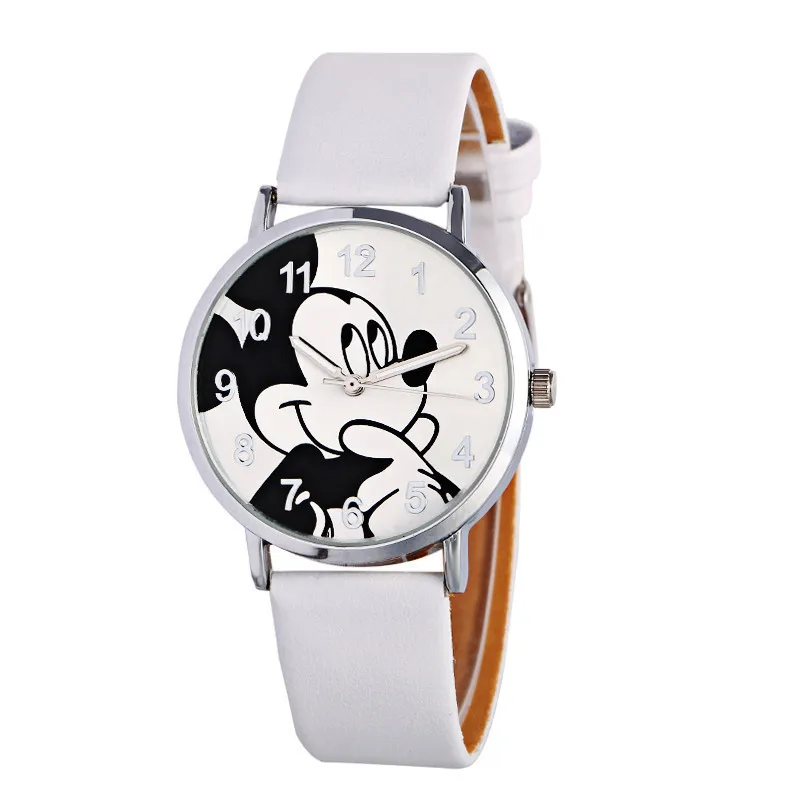 2019 Cute Cartoon Quartz Wristwatch Children Leather Ladies Watch Mickey Women Watches Kid Boy Girls Relojes
