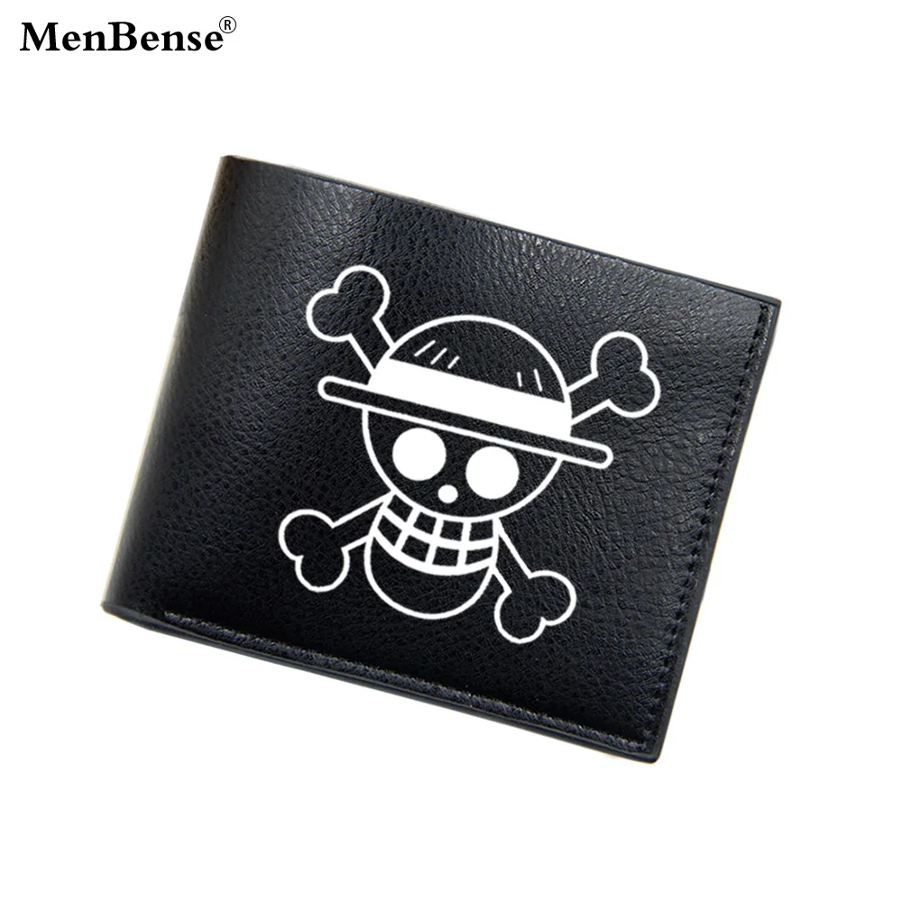 

Men Wallets Fashion Short Wallet Anime One Piece Cartoon Printing Slim Purse Coin Purses Card Holders 2019 New Money Bag