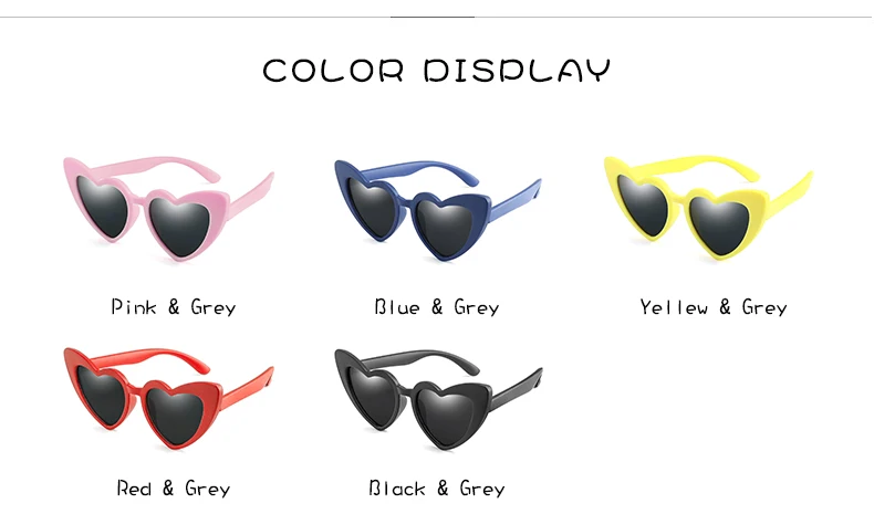 OculOsoak TR90 очки детские в форме сердца поляризованные солнцезащитные очки защитные черные розовые красные очки для детей uv400