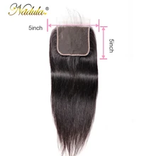 Nadula человеческие волосы закрытие 5*5 прямое закрытие 8-18 дюймов Кружева Закрытие бразильские волосы remy швейцарская шнуровка натуральный цвет