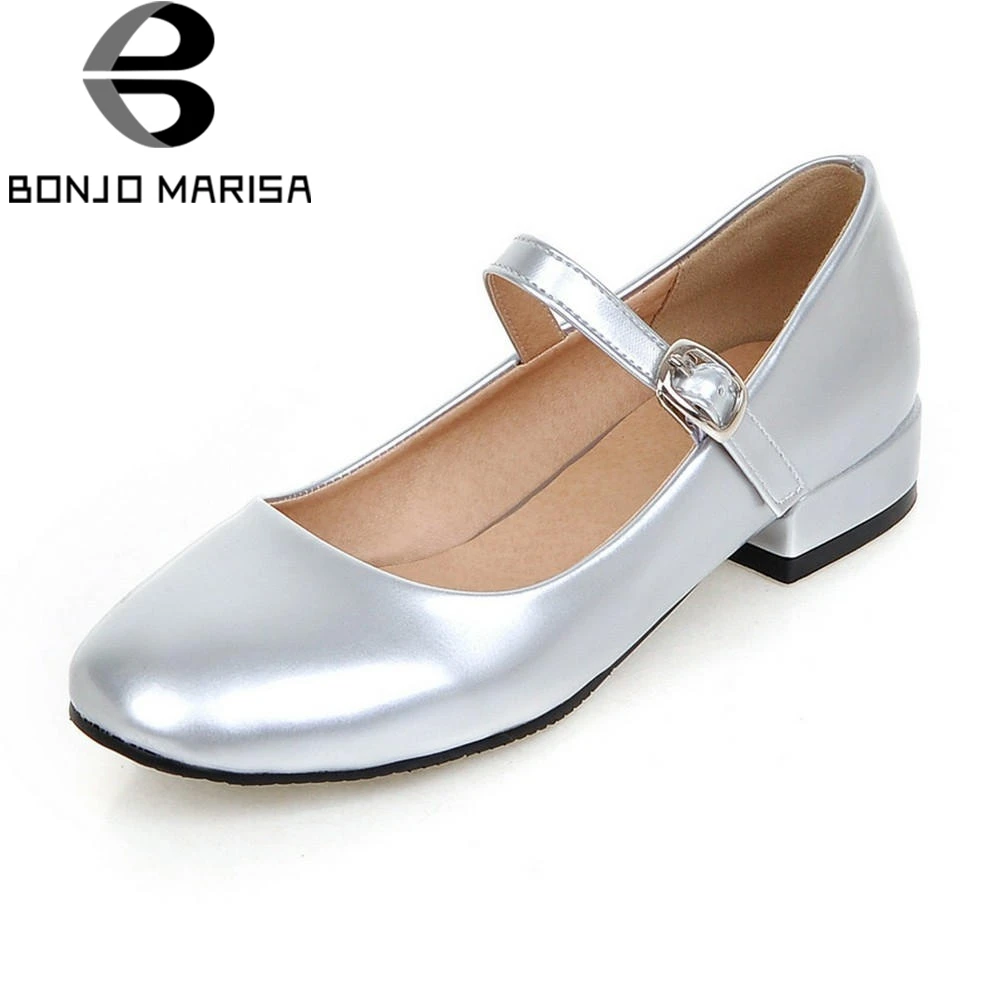Las Bombas De 2 Mujeres Zapatos Mary Bonjomarisa rojo Tamaño plata Gran Mujer Moda Negro Otoño Janes Bajo Tacón 33 43 2019 Cm wPCdExEq