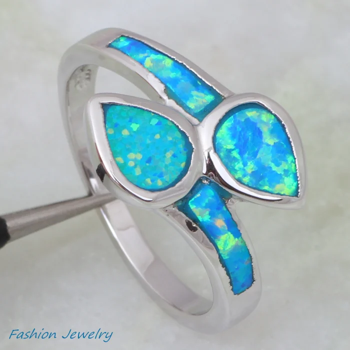 

Enjoyable Noblest Blue Fire Opal 925 Silver Stamp Fashion Jewelry Rings for women Wholesale & Retail Free Shipping R362