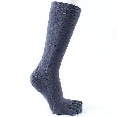 Качественные весенне-летние хлопковые дышащие мужские носки с пальцами впитывающие пот носки с пятью пальцами Длинные повседневные деловые носки Sox BOC127 - Цвет: dark grey