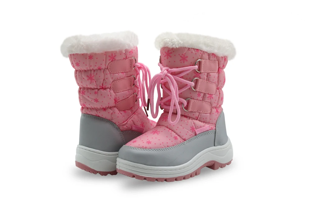 Apakowa/теплые зимние ботинки для маленьких девочек Детская нескользящая обувь на молнии для холодной погоды; Мягкие плюшевые ботинки принцессы