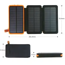 Portable Solaire Power Bank 10000 mAh Rechargeable Pliable 4 W Panneau Solaire Chargeur de Batterie Externe pour iPhone Samsung HTC Sony LG