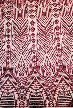 

embroiderd lace fabric Sat-12.302 with sequins beautiful Nigerian sequins lace fabric for party dress