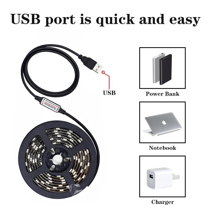 HKZZI USB RF17 key набор с контроллером светодиодный светильник 5 в гибкий фонарь 50 см 1 м 2