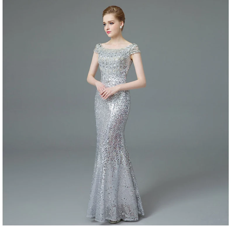 silver mermaid gowns