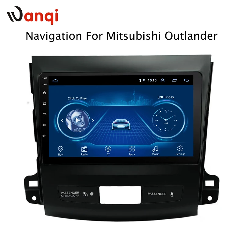 Perfect 9 inch Android 8.1 2.5D Tempered HD Touchscreen Radio for Mitsubishi Outlander 2006-2012 with Bluetooth USB WIFI support SWC 2