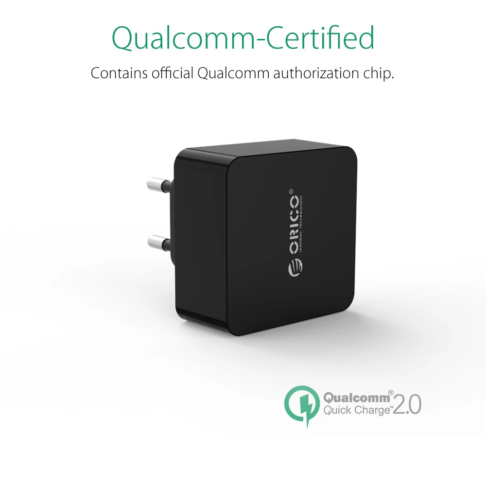 Быстрое зарядное устройство ORICO QC2.0 USB супер скоростное портативное настенное