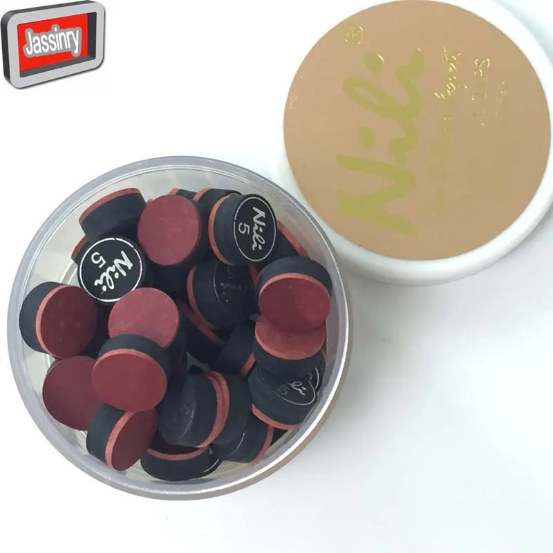free shipping 50pcs/lot 14mm NILI Pool cue tips 5layers pigskin black
