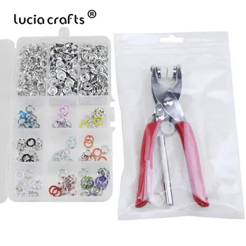 

1set/lot 10 Colors 1pcs Plier+1set Eyelets Prong Snap Buttons Press Fasteners Studs Poppers Buckle+200pcs 5mm Eyelets G0218