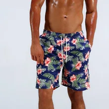 Пляжные Штаны для мужчин пляж скорость сухие дышащие водонепроницаемые Бег Шорты краткое Цветы Листья печати мини Штаны