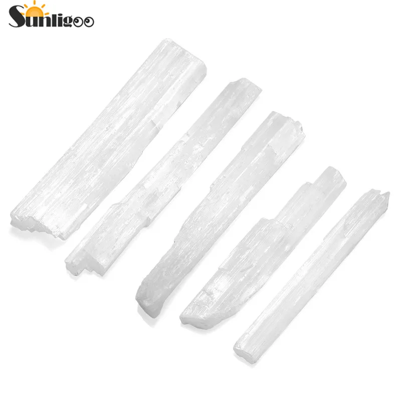 

Sunligoo 1pc Irregular Selenite Sticks Wands Natural Rough Crystal Stone Specimen for Reiki Chakra Healing Home Decor Choose Ran