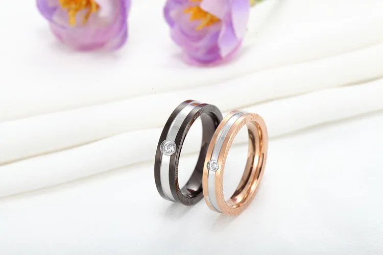 Classic Wedding Ring For Women Men Gold Color Stainless Steel Couple Ring For Engagement Jewelry