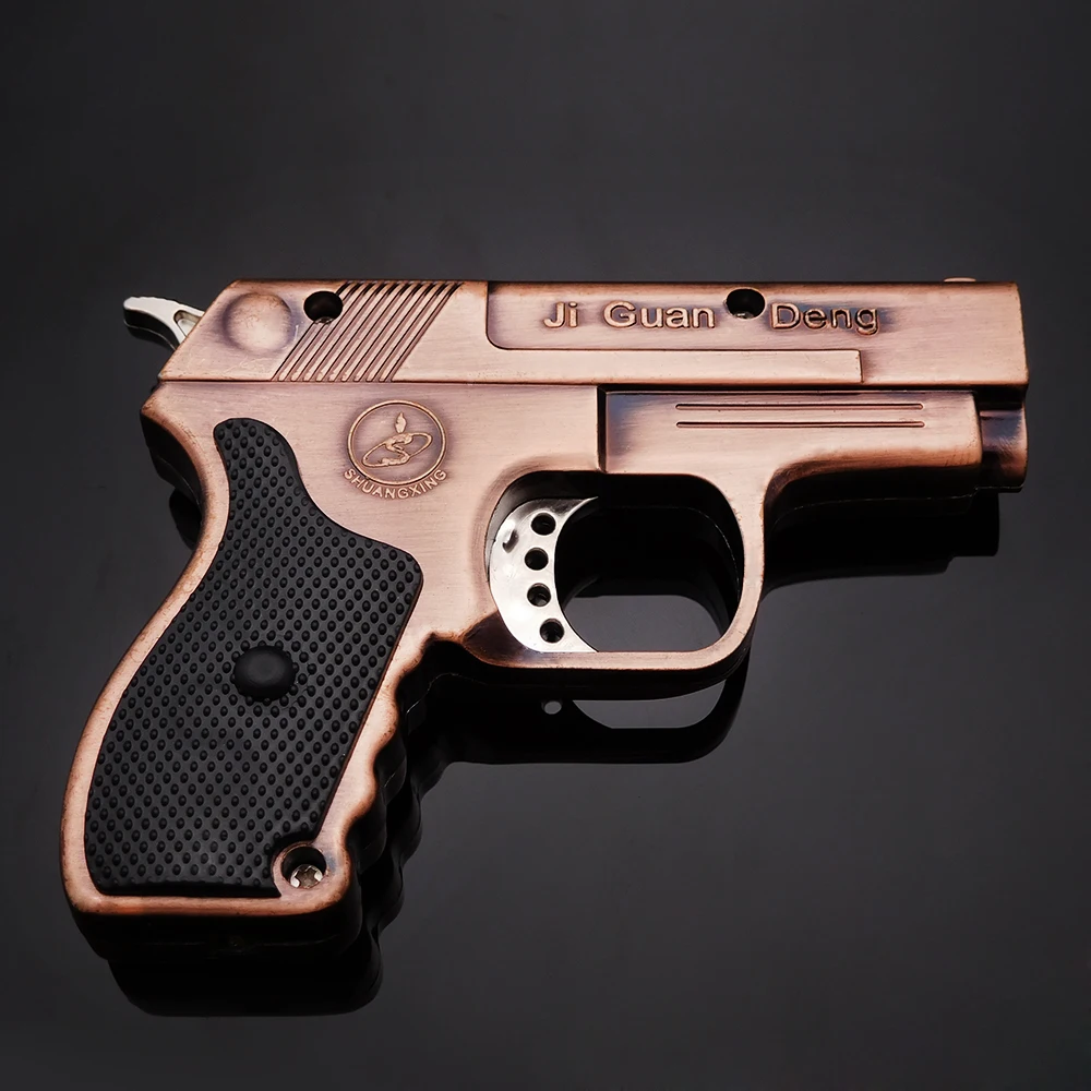 Novelty Gadgets Torch Lighter,Laser Light Windproof Gun Lighter Butane,Refillable Metal Pistol
