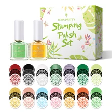 BORN PRETTY 6 бутылочек/набор, Набор лаков для штамповки, набор, серия Весна-лето, дизайн ногтей, штамповка, печать, лак для штамповки, пластины