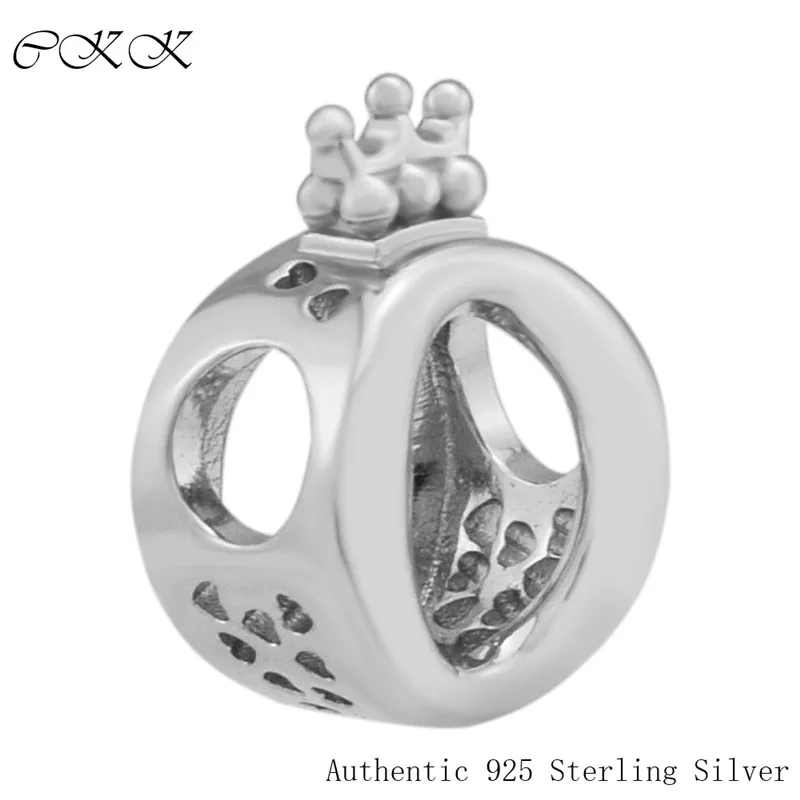 

Fit Pandora Charms Bracelets DIY 100% 925 Sterling Silver Crown O Charm Beads for Jewelry Making free shipping PF798