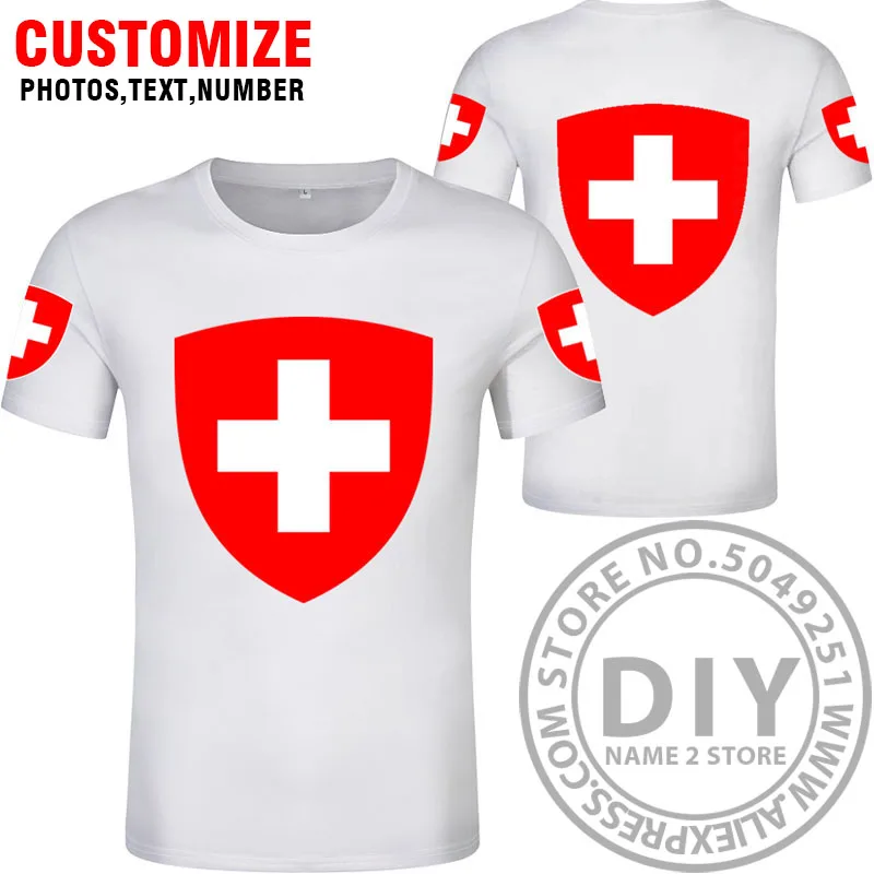 SWITZERLAND футболка сделай сам Бесплатная персонализированная с именем цифрами
