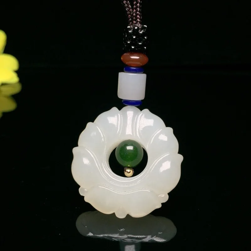 

2018 Promotion Limited Women Stainless Steel Circle Popsocket Druzy Reiki Yu Xuan, Hetian Lotus Pendant Wek-jin And Natural