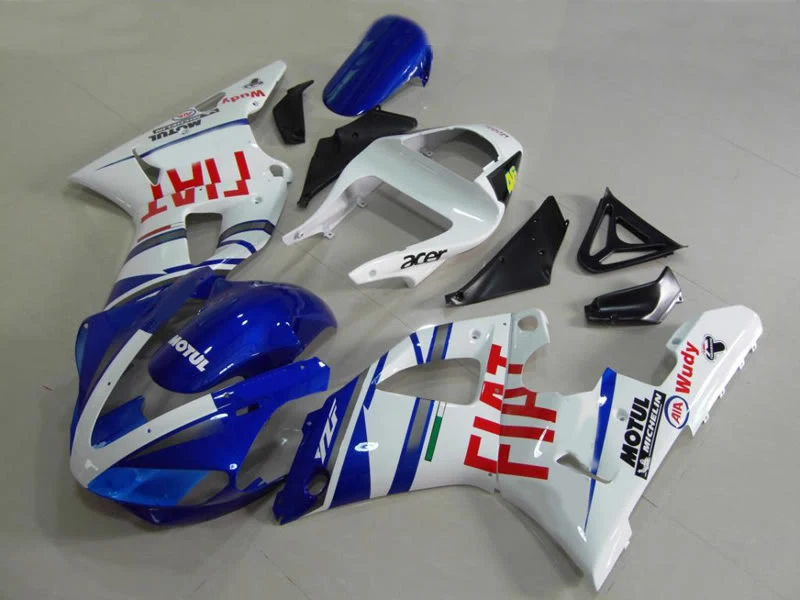 Мотоцикл обтекатель комплект для Yamaha YZFR1 00 01 YZF R1 2000 2001 1000 ABS белый синий обтекатели