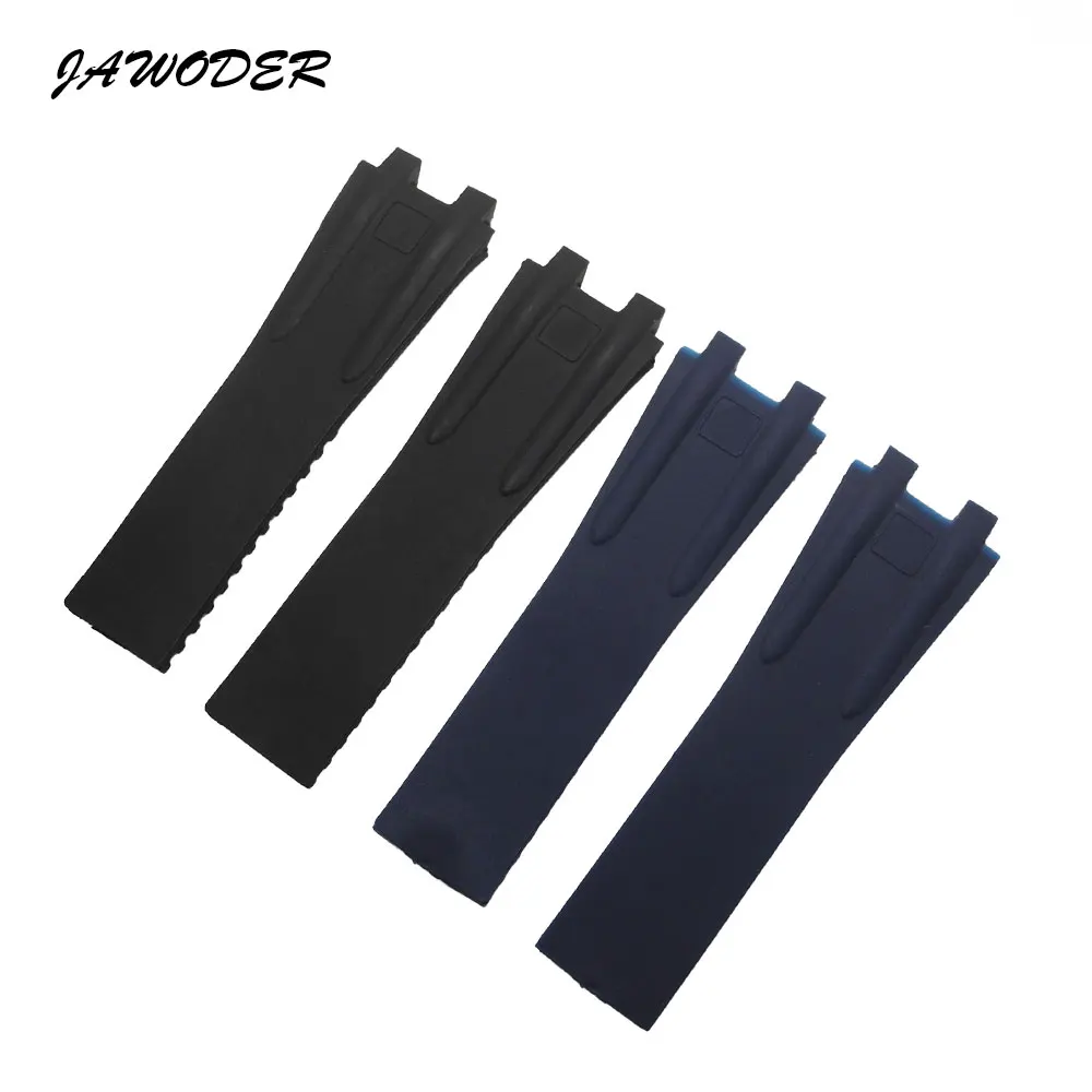 JAWODER Watchband New Men 27mm (20mm Buckle End) Black Blue Silicone Rubber Diver Strap for EXECUTIVE Without | Наручные часы