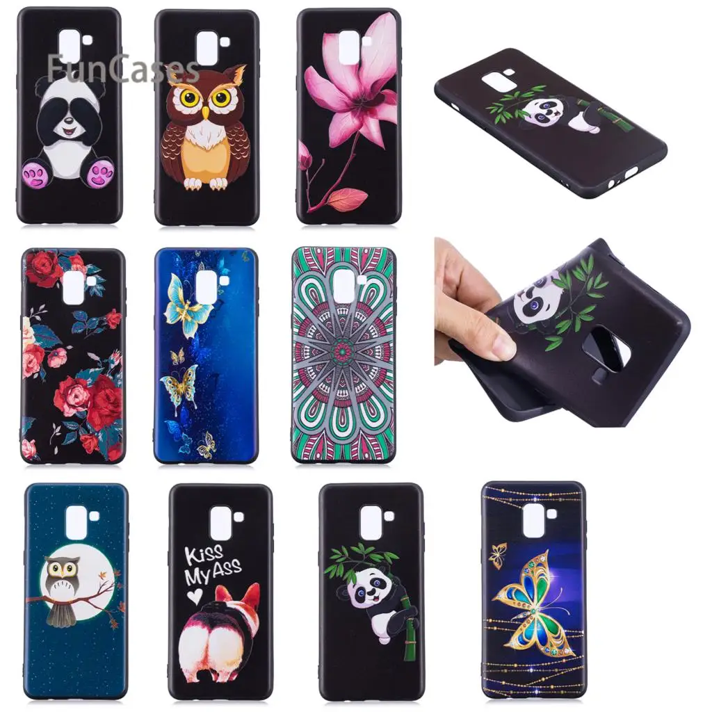 3D панда чехол для Coque samsung Galaxy A8 плюс 2018 S8 S9 S7 край Капа Capinhas Note 8 A3 2016 A5 J3 J5 J7