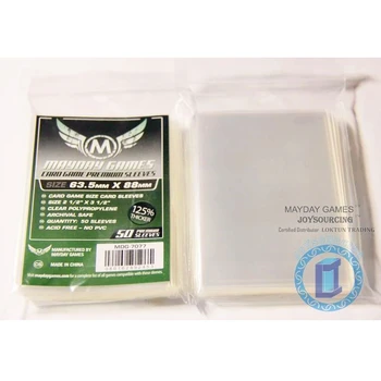 50 Sleeves MAYDAY Board Games Cards MDG 7077 for 63.5*88mm Premium thicker Sleeve Protective clear card sleeves mayday shenyang