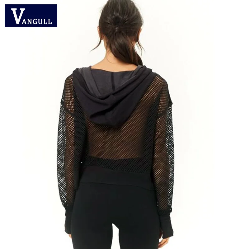 Vangull с длинным рукавом сетки прозрачные сексуальные толстовки 2019 лето осень