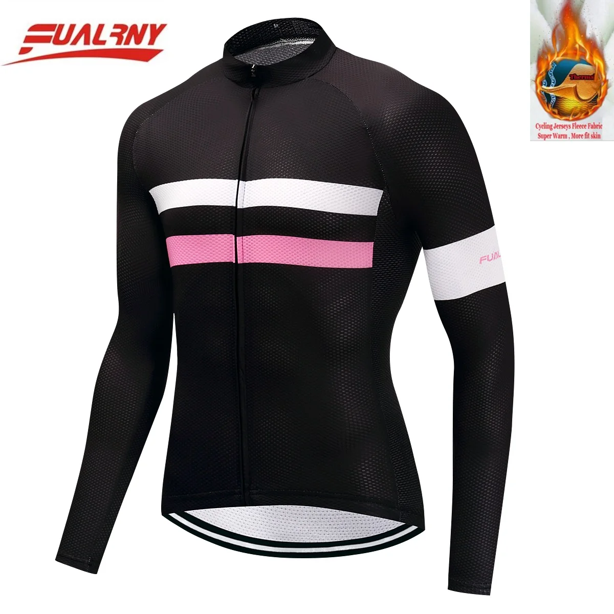 2018 Team FUALRNY Long sleeve Ropa Ciclismo Cycling Jersey/winter Thermal Fleece jersey/MTB Bike For Man Chest fluorescence