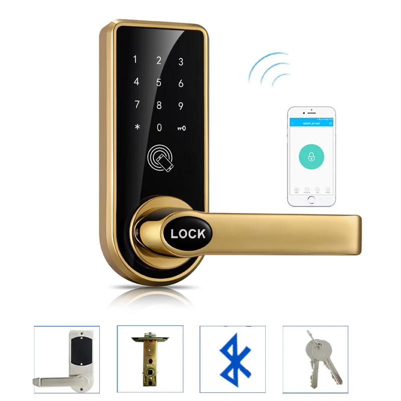 LACHCO Bluetooth Smart Phone Electronic Door Lock APP Control, Code, Mechanical Keys For Home Hotel Smart Entry A18073AP