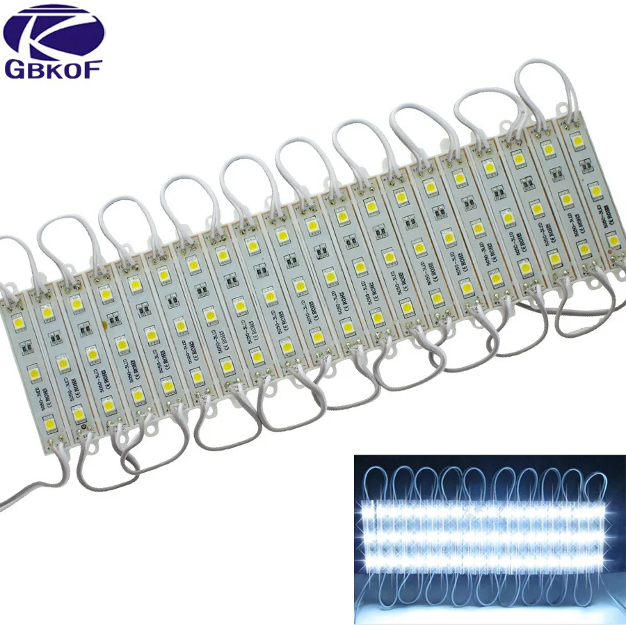 Светодиодный модуль 5050 3 светодиодный DC12V водонепроницаемый рекламный дизайн светодиодный модуль белый RGB цвет супер яркое освещение 10 шт./лот