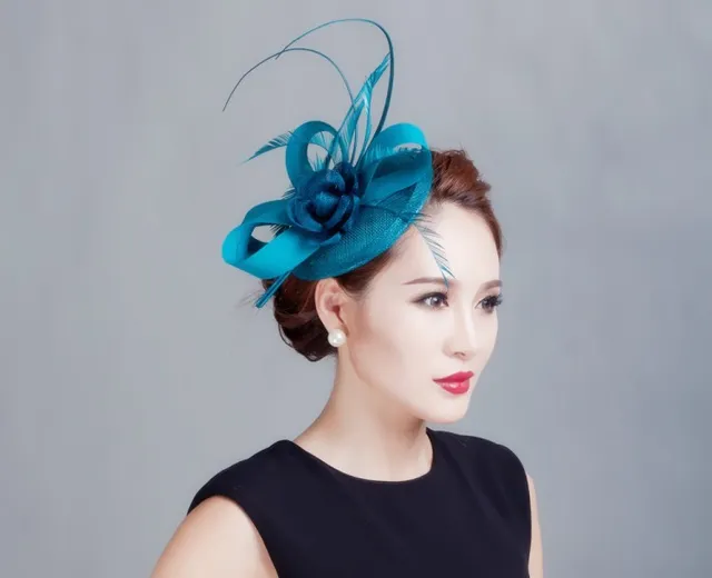 teal hats and fascinators