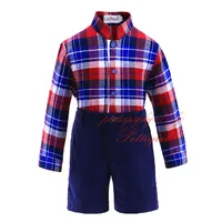 2017Pettigirl Fashion Boy Clothing Suit Set Full Sleeve KneePants Cotton Children Clothes New Year Outfit 2