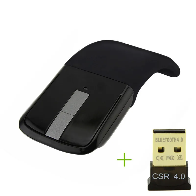 CHYI Arc Touch mouse складная беспроводная компьютерная мышь складные компьютерные игровые мыши ультра тонкие Mause с bluetooth-адаптером для портативных ПК - Цвет: Mouse with adapter