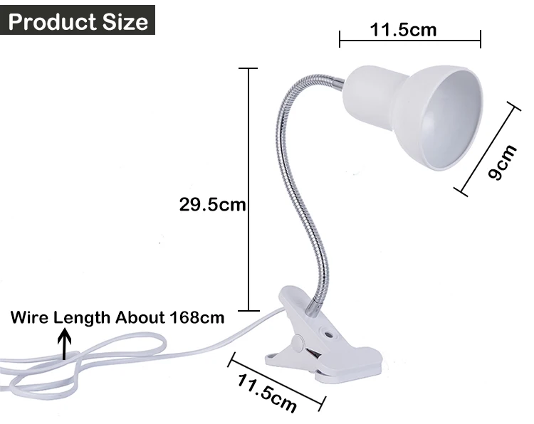 Новинка освещение настольная книга огни 5 W E27 Led Регулируемый чтения 360 градусов витой Гибкая металлическая трубка основание настольной