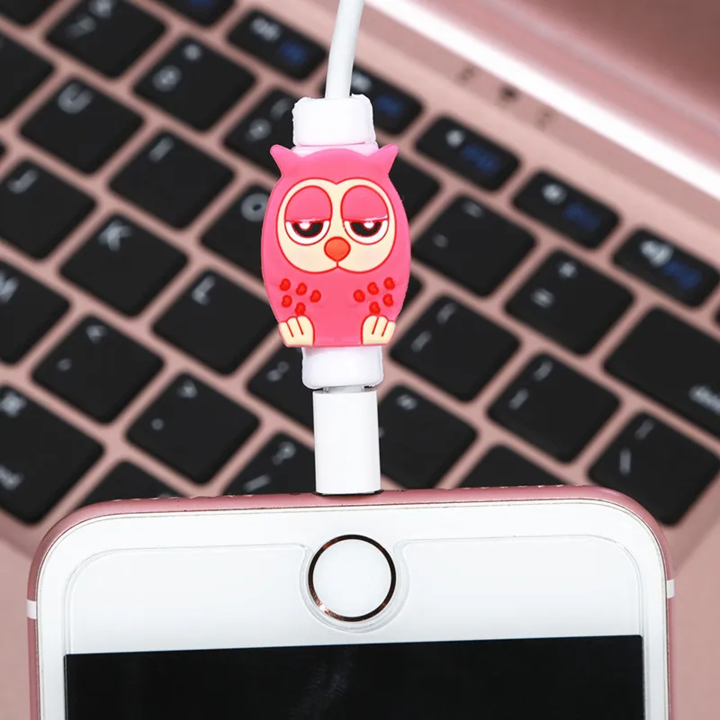 FFFAS мультфильм рисунок кабель протектор USB намотки для Apple IPhone 4 5 5S 6 6s 7 8 X Plus защиты
