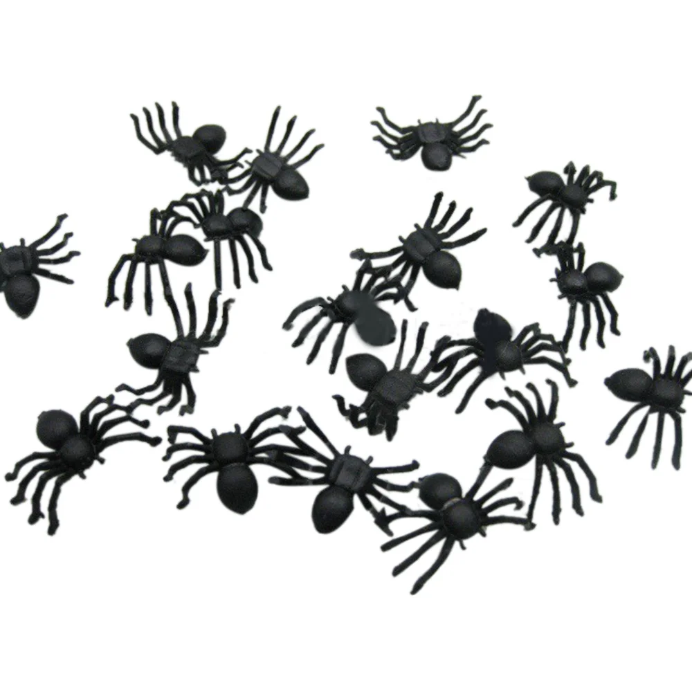 

20 PC Halloween Plastic Black Spider Joking Toys Decoration Realistic Oct6 levert dropship