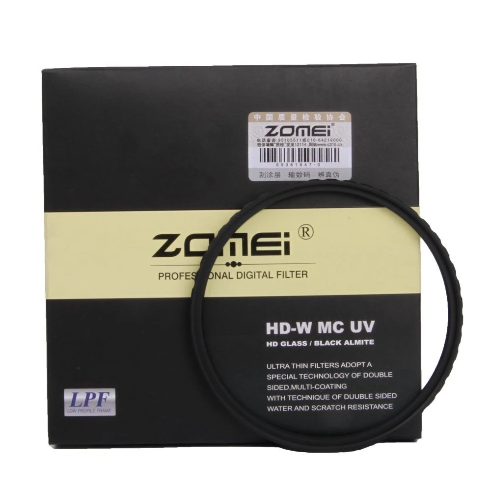 ZOMEI Ultra 40 5/49/52/55/58/62/67/72/77/82 мм Тонкий HD MCUV Многослойное оптическое стекло фильтр