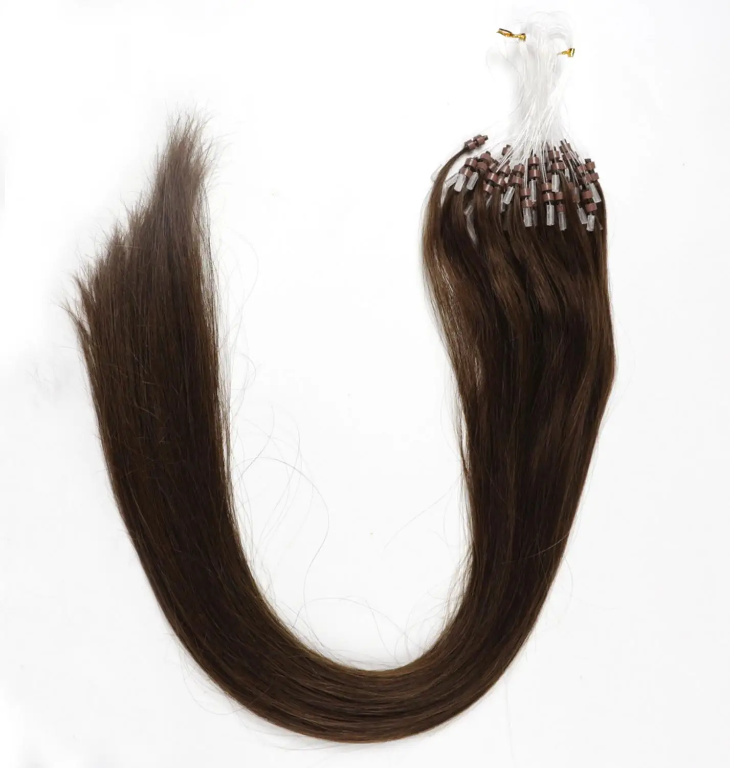 ZZHAIR 1 г/локон 1"-22" Искусственные волосы одинаковой направленности Петлевое микрокольцо волосы человеческие волосы для наращивания капсулы кератиновые волосы из бисера 50 шт/упаковка - Цвет: #4