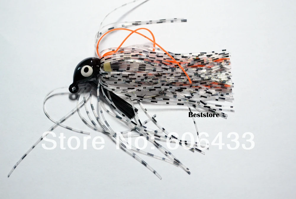 5PCS Fishing Swim Bass Fly Jig Rubber Lure Baits 10g