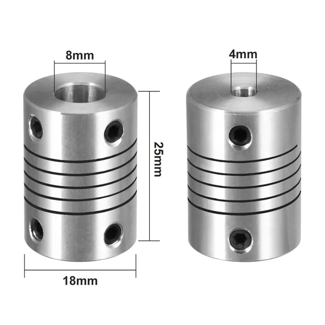 Uxcell 1pcs Stainless Steel Flexible Coupler Shaft Coupling 4mm to 8mm