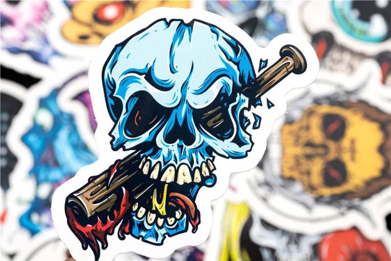 31PCS Terror Rock Sticker Pack Skeleton Dark Sexy Funny Skull Stickers For Laptop Fridge Bicycle Phone Guitar Toy Stickers Sets (15)