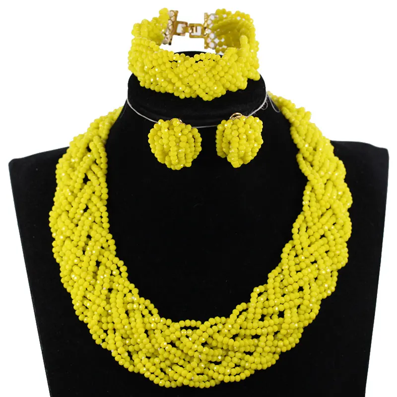 Buy Charms Yellow Crystal Beaded Chunky African