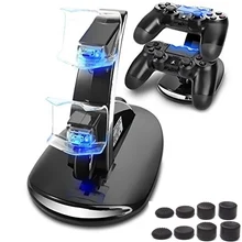 Светодиодный двойной зарядка через usb док-станция крэдл док-станция для Sony Playstation 4 PS4 игра Зарядное устройство игровой пульт дистанционного управления PS4 Pro Slim 8 колпачков