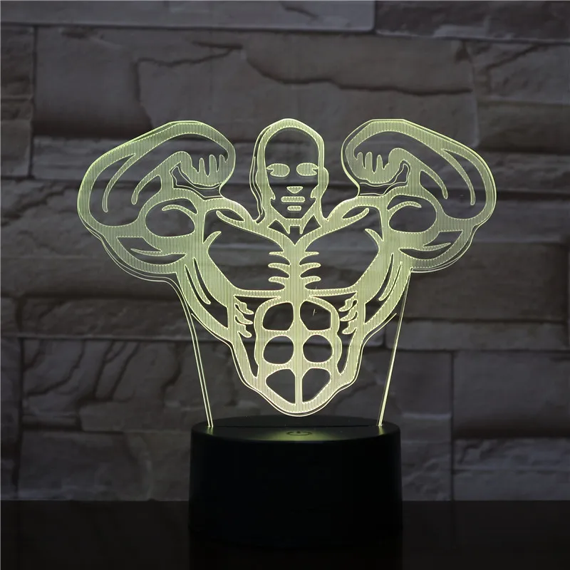 

3d Table Lamp Hercules LED Night Light USB Touch Sensor Decorative Lamp 7 colors RGB Men Fitness Nightlight muscle Bedroom Decor