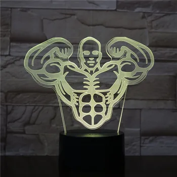 

3d Table Lamp Hercules LED Night Light USB Touch Sensor Decorative Lamp 7 colors RGB Men Fitness Nightlight muscle Bedroom Decor
